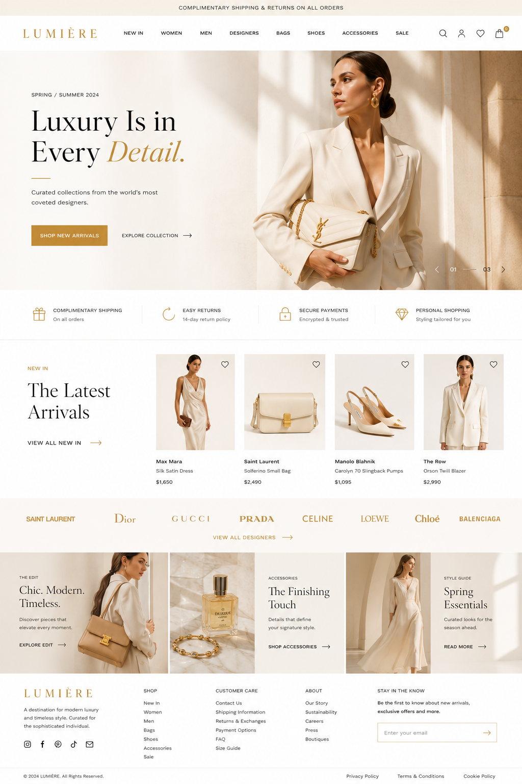 Luxury Fashion & Designer Boutique Website