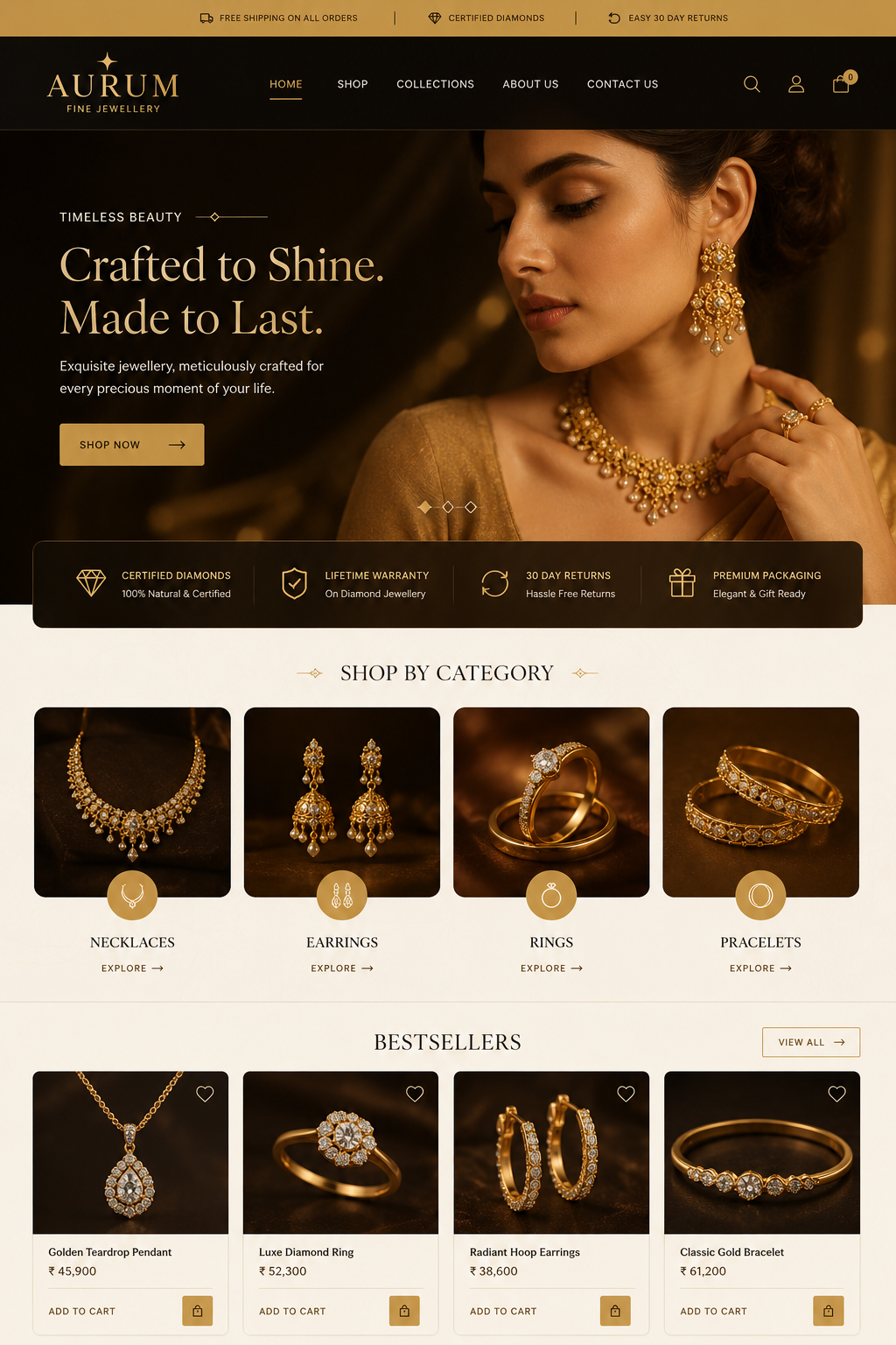 Premium Luxury Jewellery E-Commerce Website